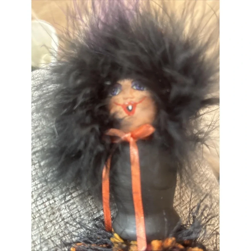 Handmade Artisan Halloween Doll Ornament